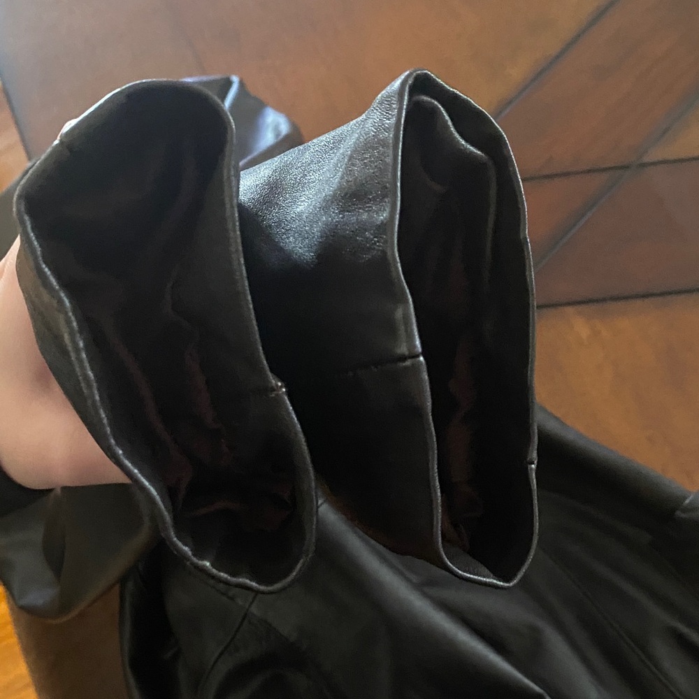 Zara Sleek Black Genuine Real Leather Jacket: Black and Brown - Picture 16 of 16
